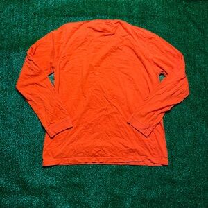 Men's Orange Retro Fox Long Sleeve Shirt
